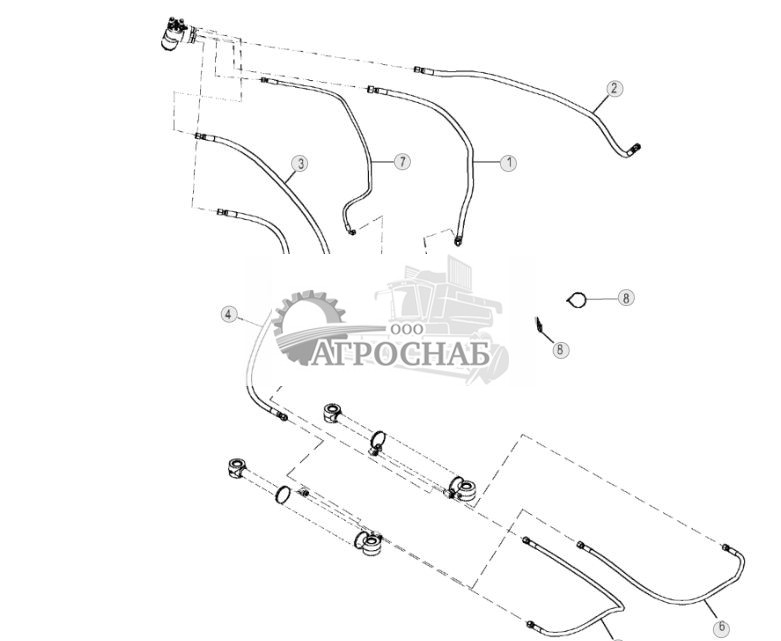 Гидравл. шланги. гидроцилиндра рул. упр. (XXXXXX - ) - ST905137 208.jpg